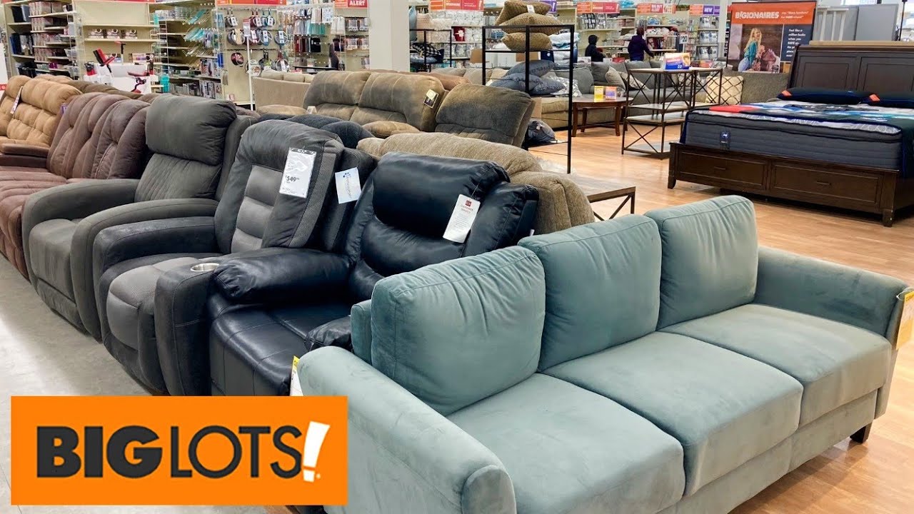 BIG LOTS SHOP WITH ME BEDS SOFAS COUCHES ARMCHAIRS TABLES FURNITURE SHOPPING STORE WALK THROUGH