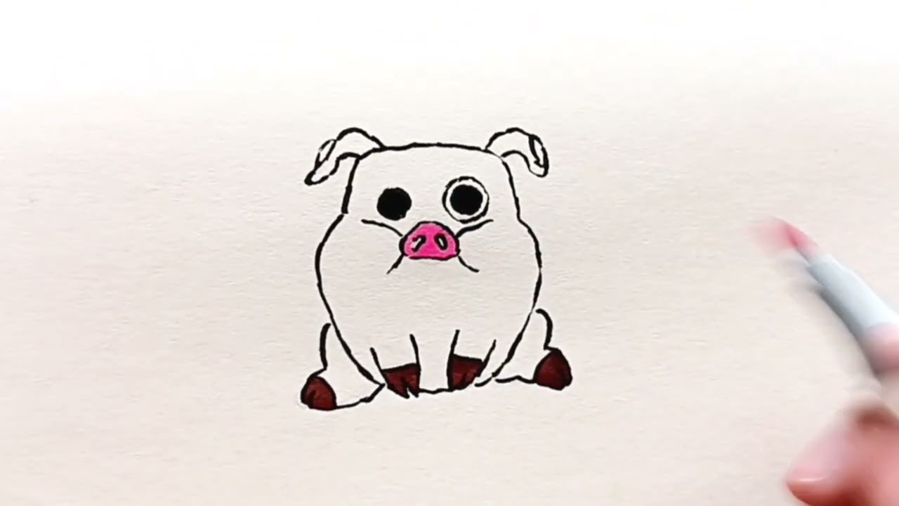 Drawing Funko Pop! Waddles from Gravity Falls