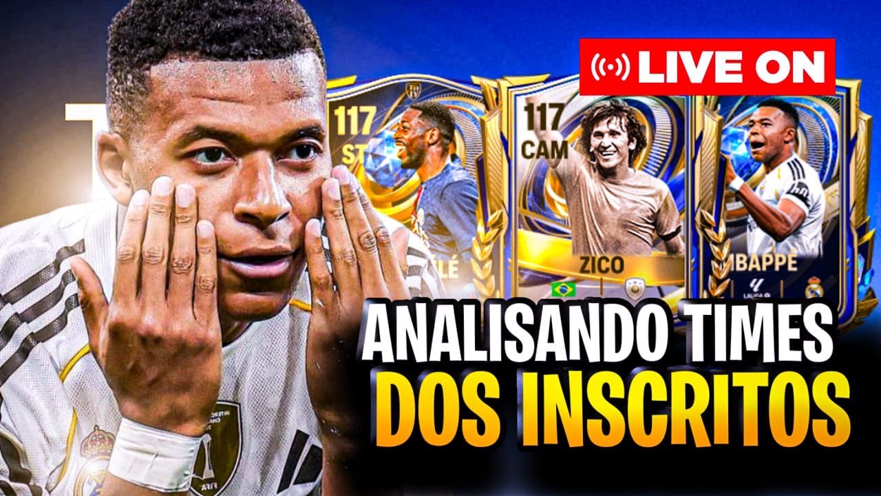 🔴LIVE ON FC MOBILE TOTY 26!!🔴TESTANDO MBAPPE, DEMBELE E ZICO 117 TOTY😱UPANDO E ANALISANDO TIME!!!