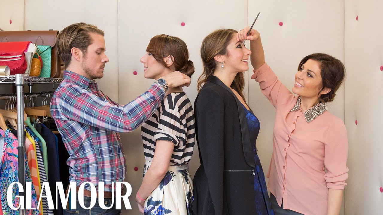 Winged Eyeliner and the Perfect Bun - Elevator Makeover | Style & Beauty | Glamour