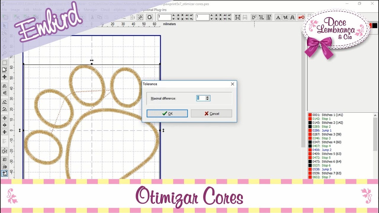 Juntando as Cores Iguais no Embird