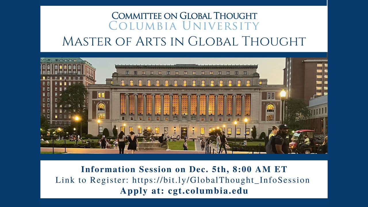 MA in Global Thought: Prospective Student Information Session, December 5