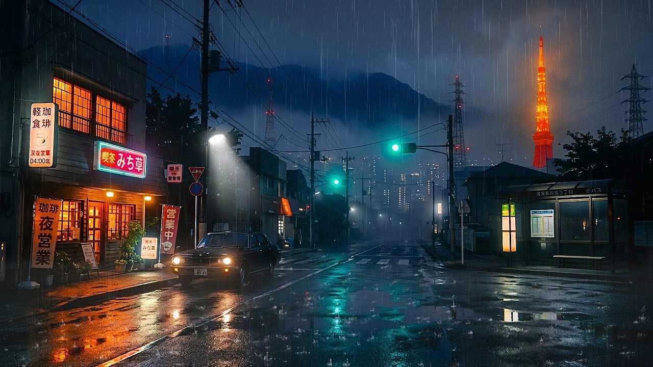 Tokyo Night Drive in the Rain 🚗 Retro Lofi Mix