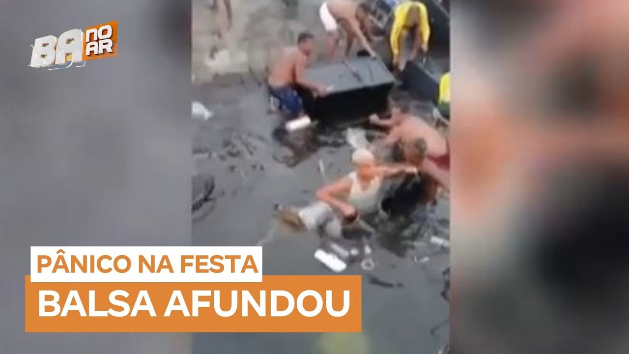 Balsa afunda durante festa irregular e causa pânico na Praia da Ribeira (BA)