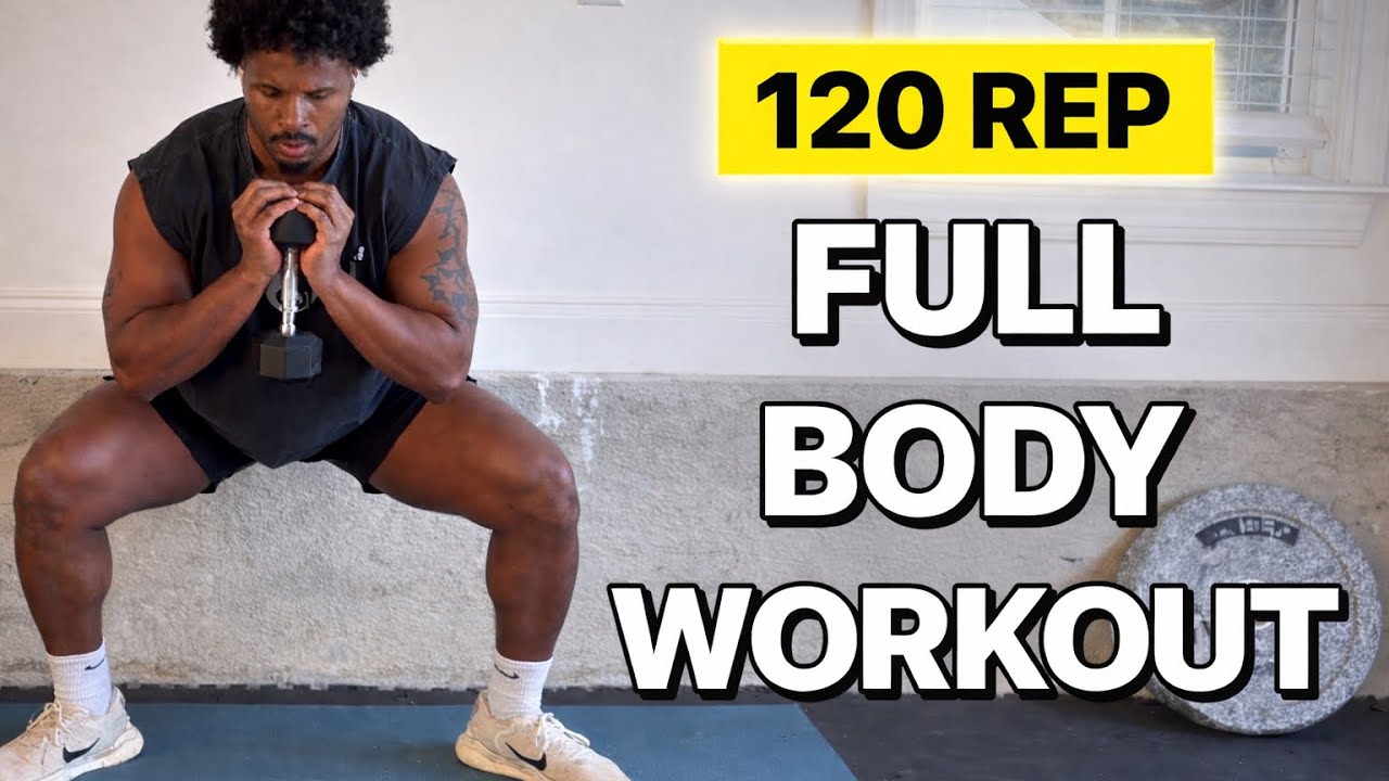 120 Rep Full Body Dumbbell Workout (Beginner Friendly Muscle Builder)