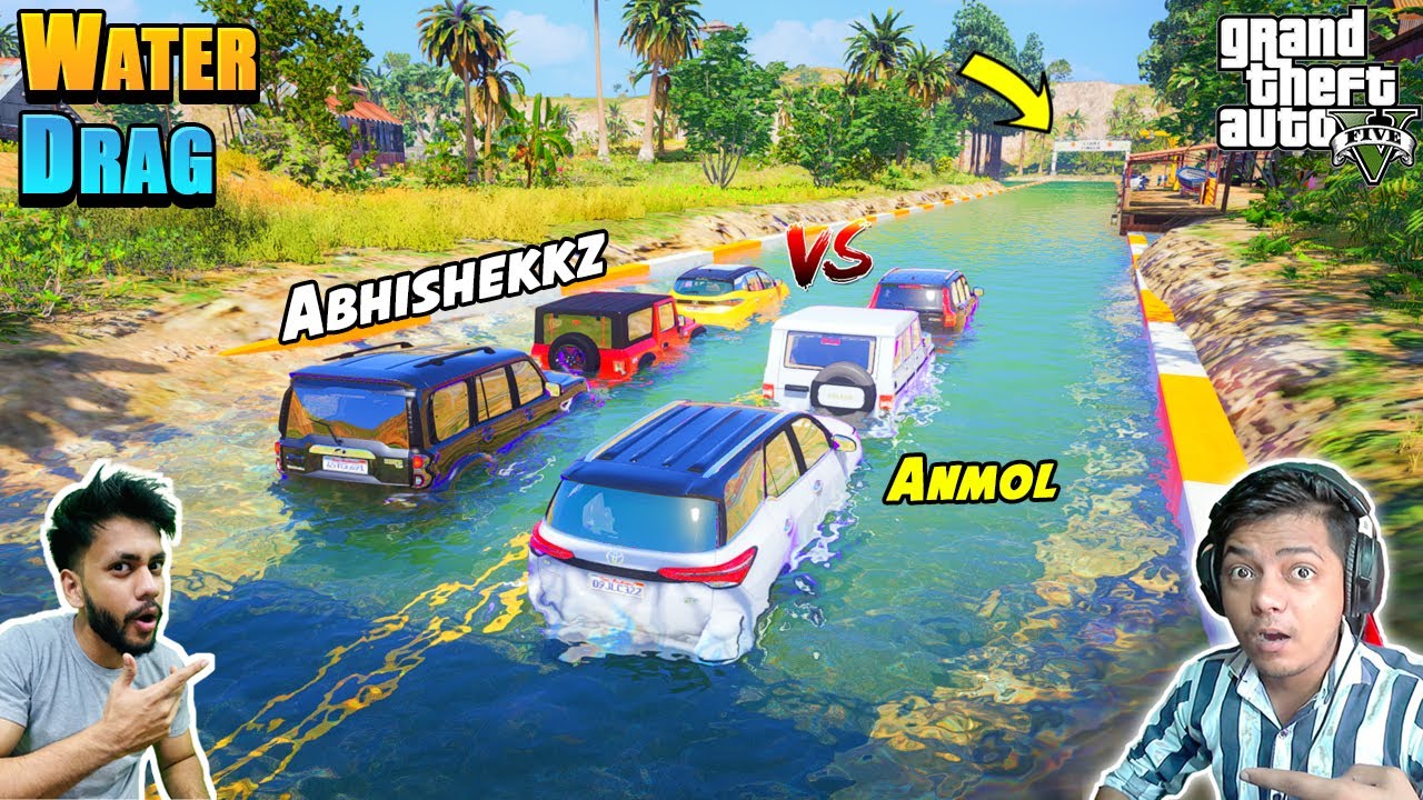 GTA 5 :  @AbhishekkzGaming Indian Cars Vs Anmol GameX Indian Cars Water Cross Drag Race