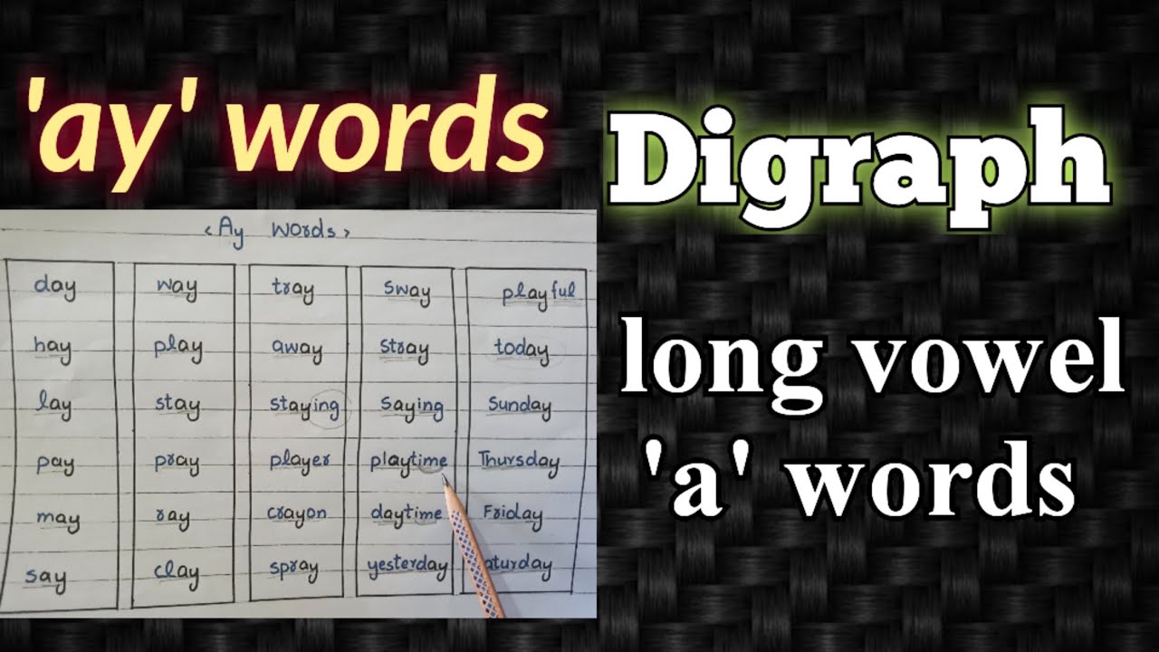 ay words | ay digraph | ay sound words |ay words phonicsLong a
