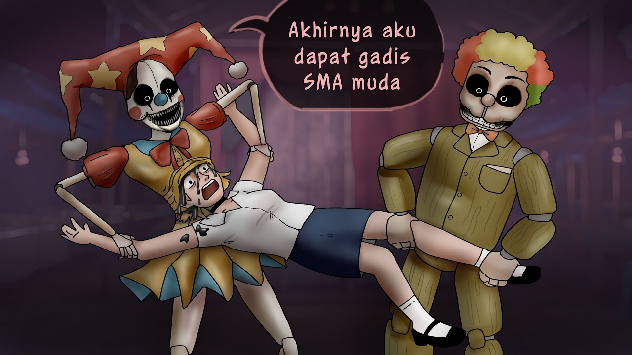 Pasar Malam & Badut Setan - mau senang2 malah berpulang #HORORMISTERI | Animasi Kartun Horor FNAFF