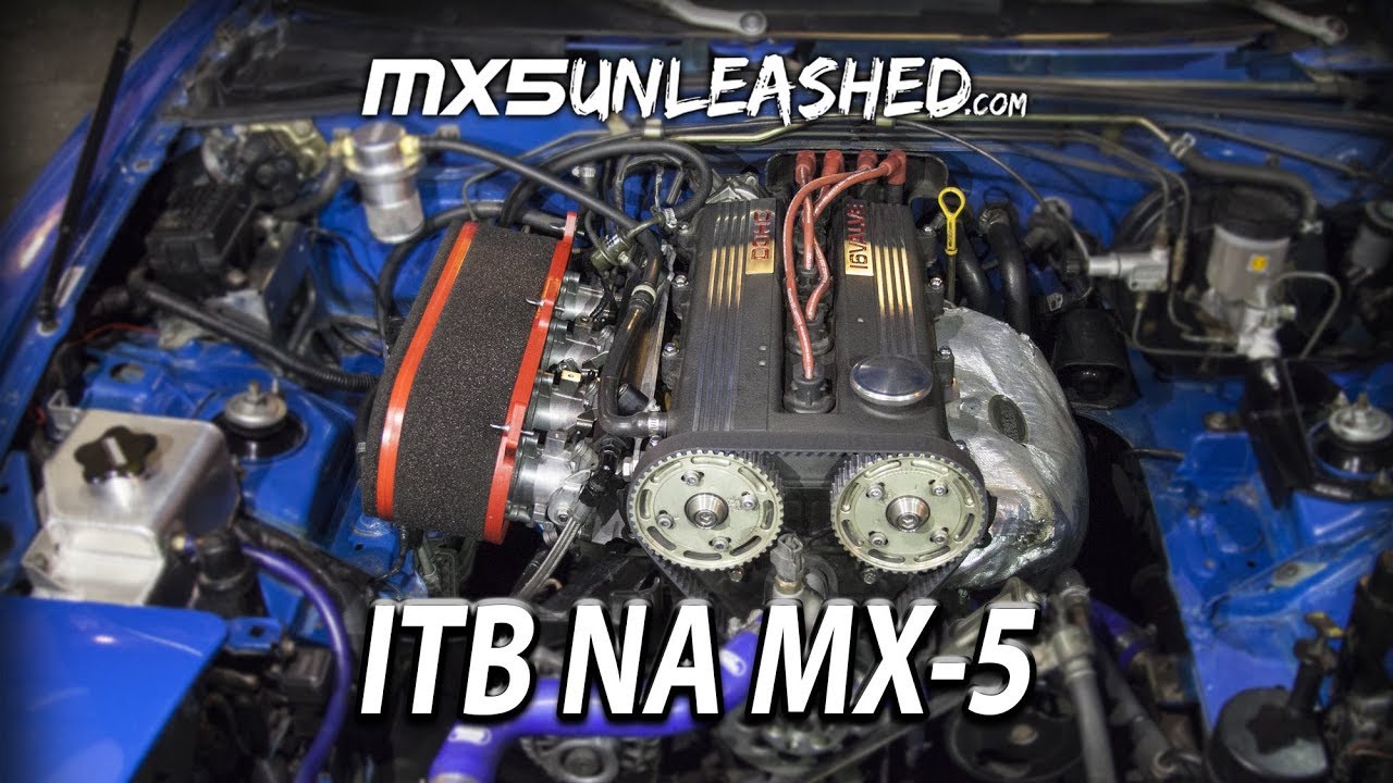 NA Miata with ITBs done in retro style