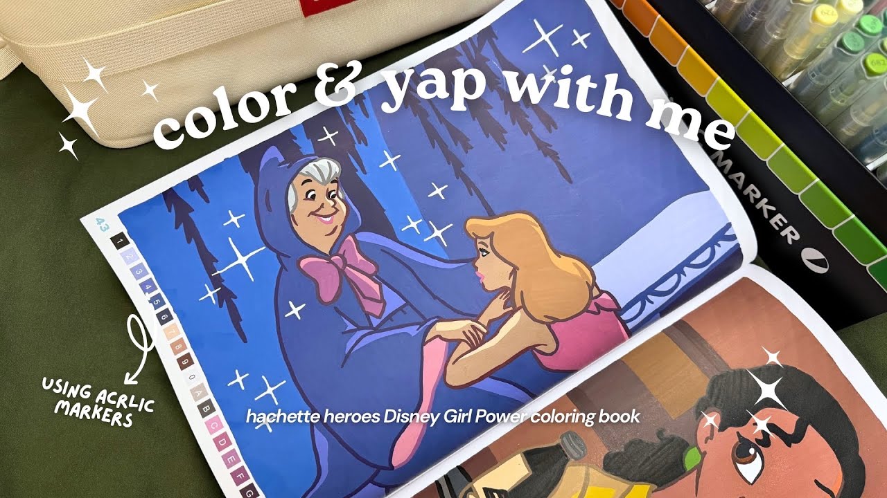 (LIVE) color with me 🩵 Cinderella | Disney color by numbers using Guangna & Languo acrylic markers!