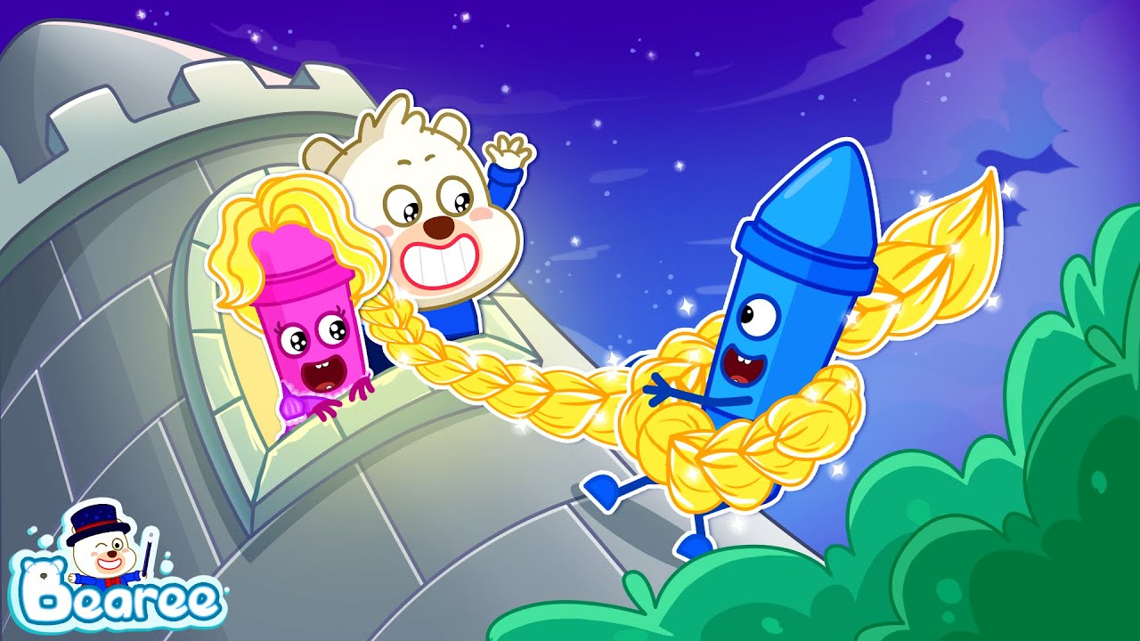 Bearee Helps Blue Crayon Rescue Crayon Princess | Crayons World Cartoon for Kids | Bearee Kids Show