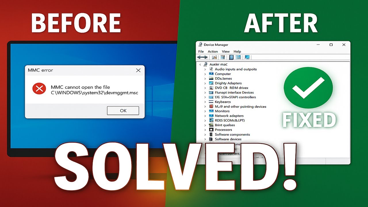 MMC cannot open the file C:\WINDOWS\system32\devmgmt.msc Fixed