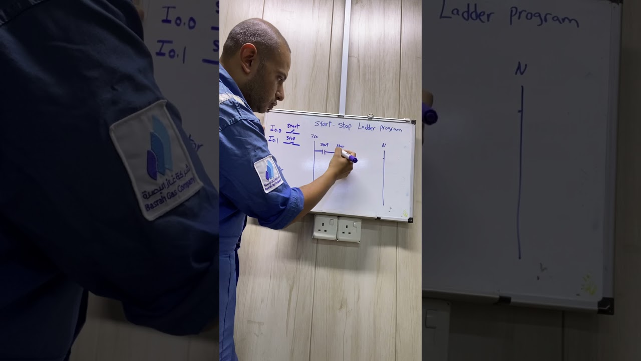 Start / Stop Motor Ladder program PLC - Haitham Khattab
