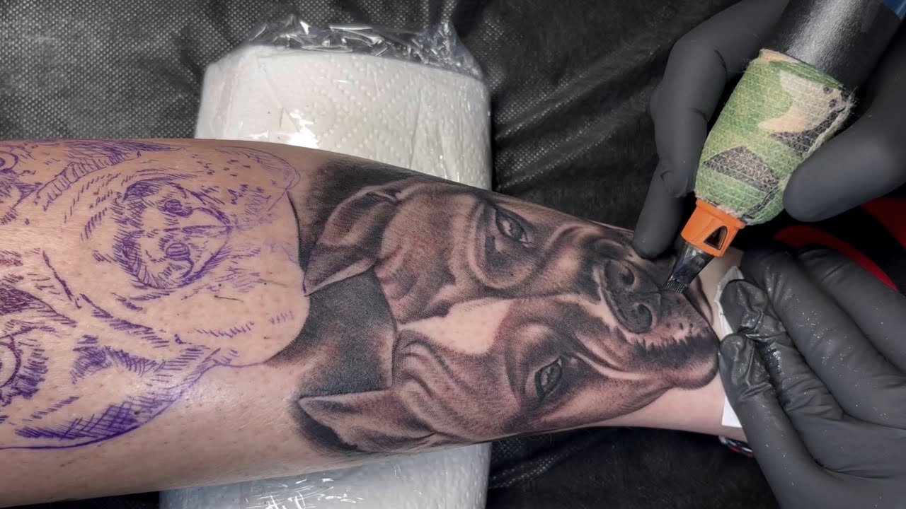 Realistic DOG Tattoo