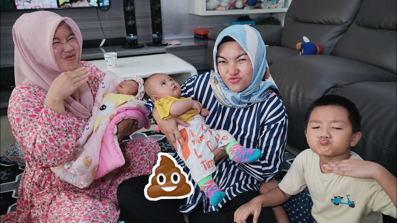 DUA BAYI LUCU BAYI AZAM DAN BAYI SHANUM 👶 BUNDA GENDONG BAYI AZAM MALAH DI EE IN | Davino Vlog