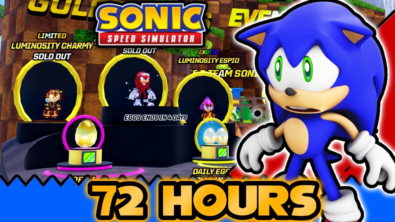 I Survived 72 HOURS of Golden Egg Torture! - Sonic Speed Simulator