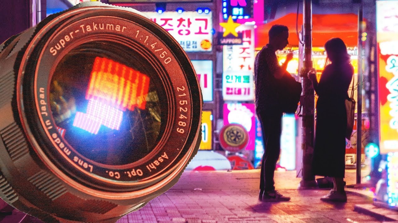Cyberpunk Neon Photography with vintage lens Super Takumar 50mm f1.4