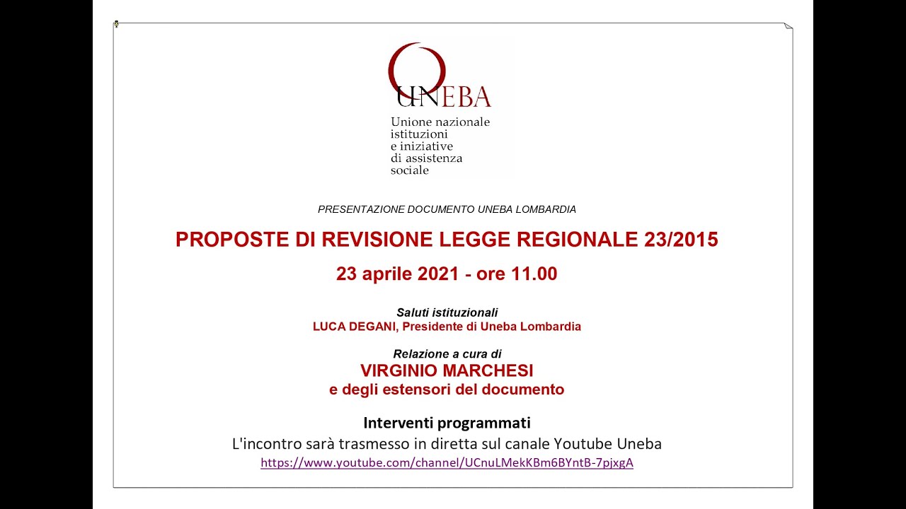 Uneba Lombardia per la Riforma L.R. 23/2015