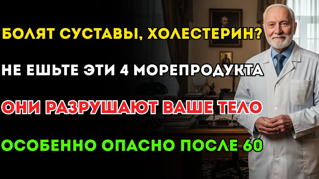 Врачи предупреждают: после 60-ти 4 вида морепродуктов опасны, а 4 спасут суставы на 20 лет.