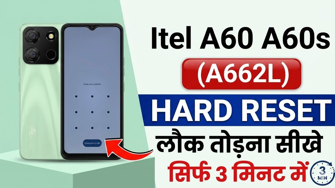 Itel A60 Hard Reset | Itel (A662L) Pattern Lock Remove | Without Pc | Password Forgot |