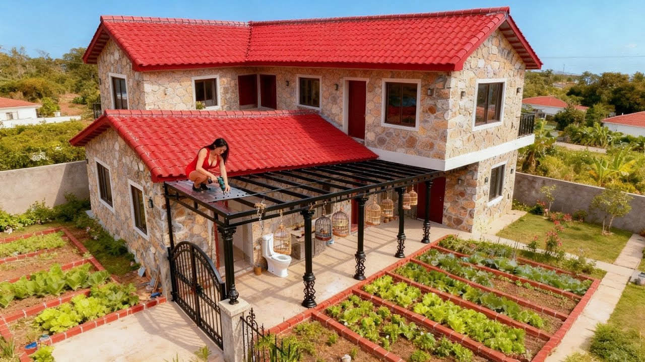 Finishing My Dream Farm Kitchen: Building a Corrugated Roof & Bird Cage Decor (Start to Finish)