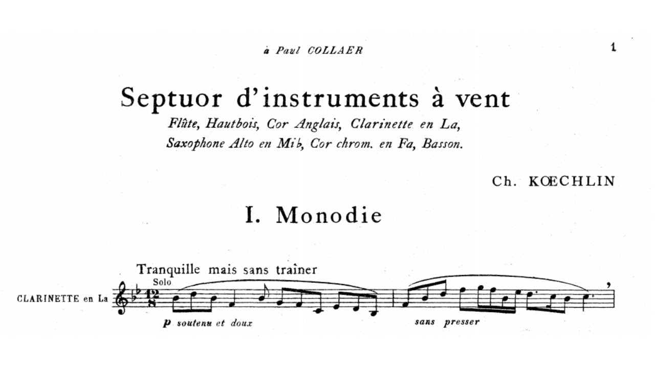 Charles Koechlin: Wind Septet, Op. 165 (1937)