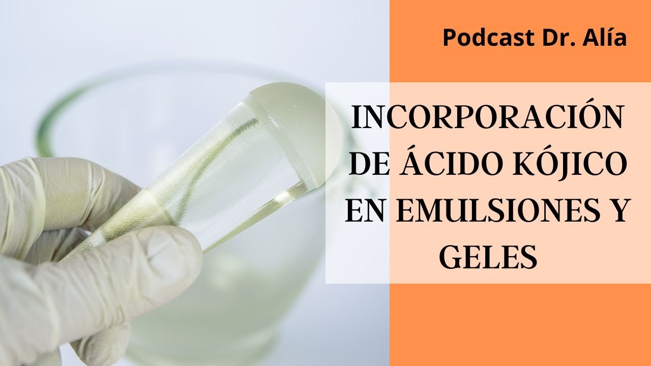 Incorporación de ácido kójico en emulsiones y geles