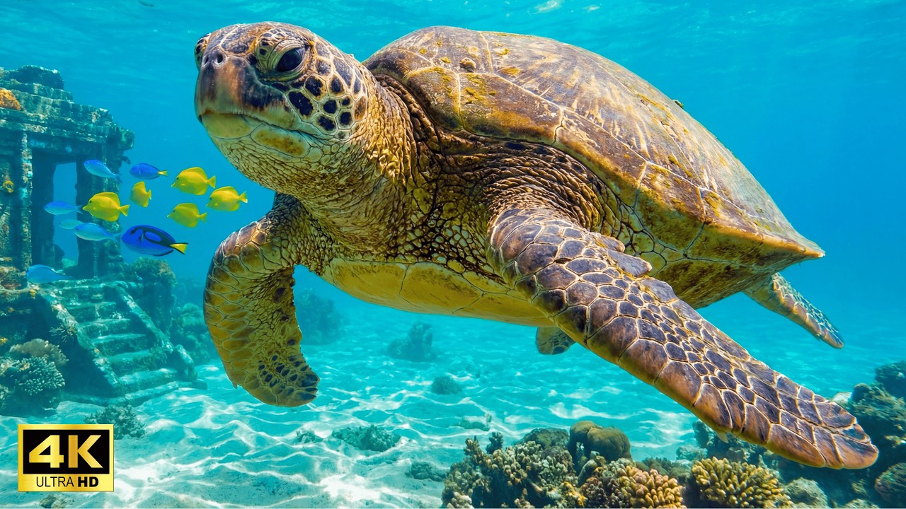 A Sea Turtle’s Journey | Silent Temples Under the Sea – New Music & Art 4K