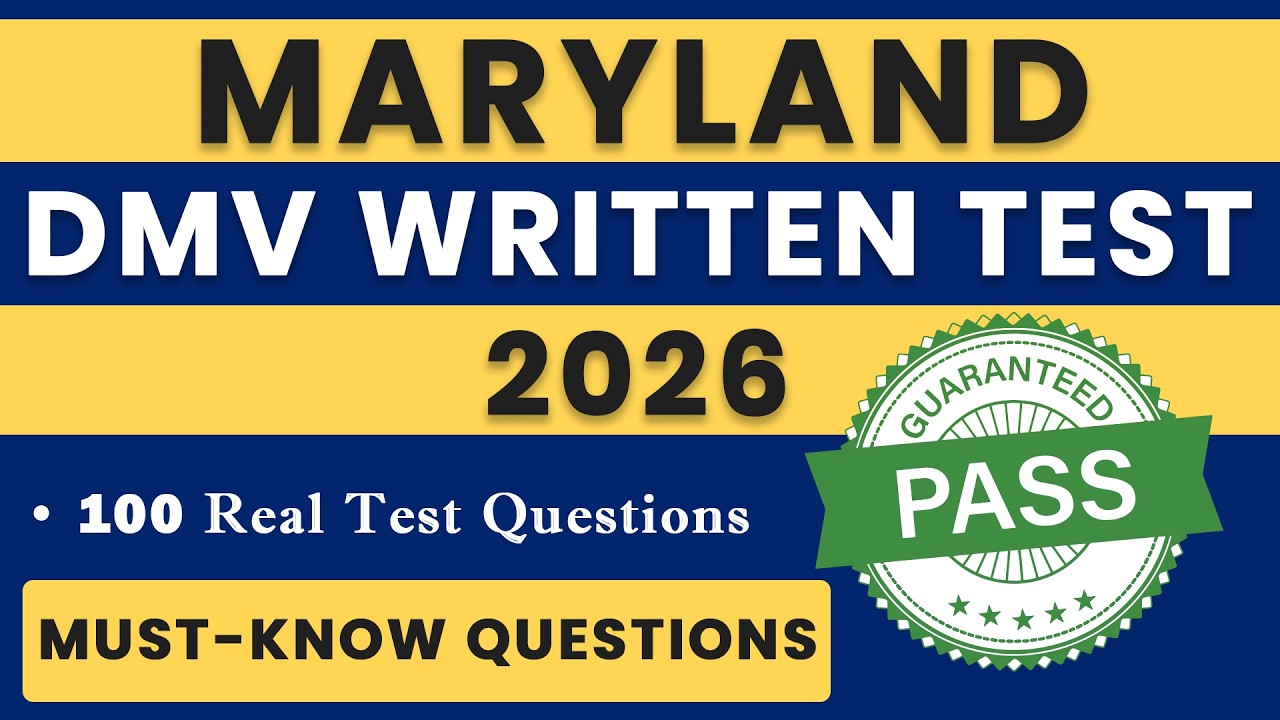 Maryland MVA Permit Practice Test 2026 | 100 Most Important Questions | MD Driver’s Written Test