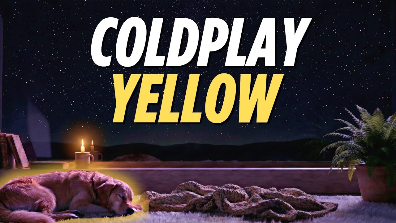 Coldplay - Yellow (Lyrics) | Late Night Visualizer [4K]