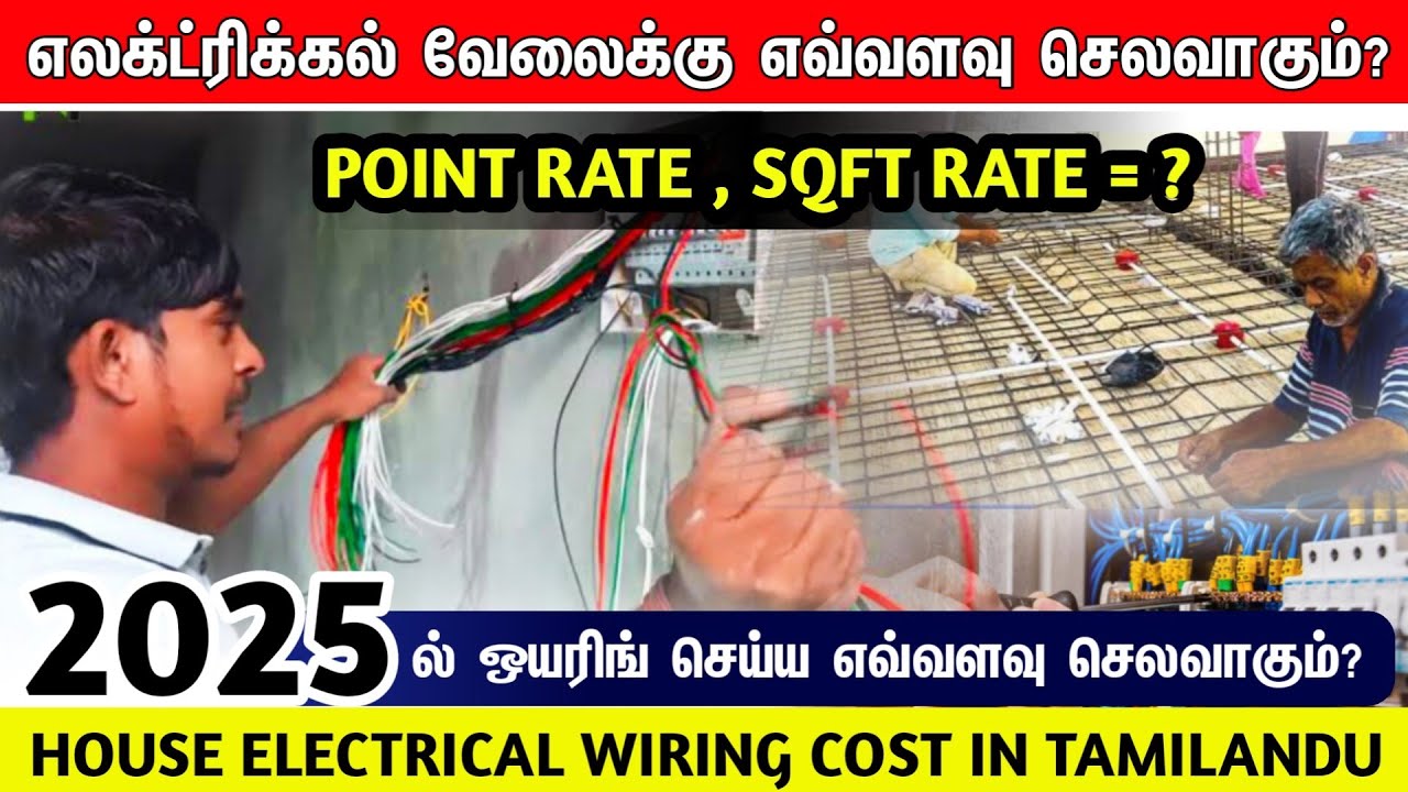 Electrical wiring cost 2025, point & sqft rate, labour, fitting, electrical work house construction