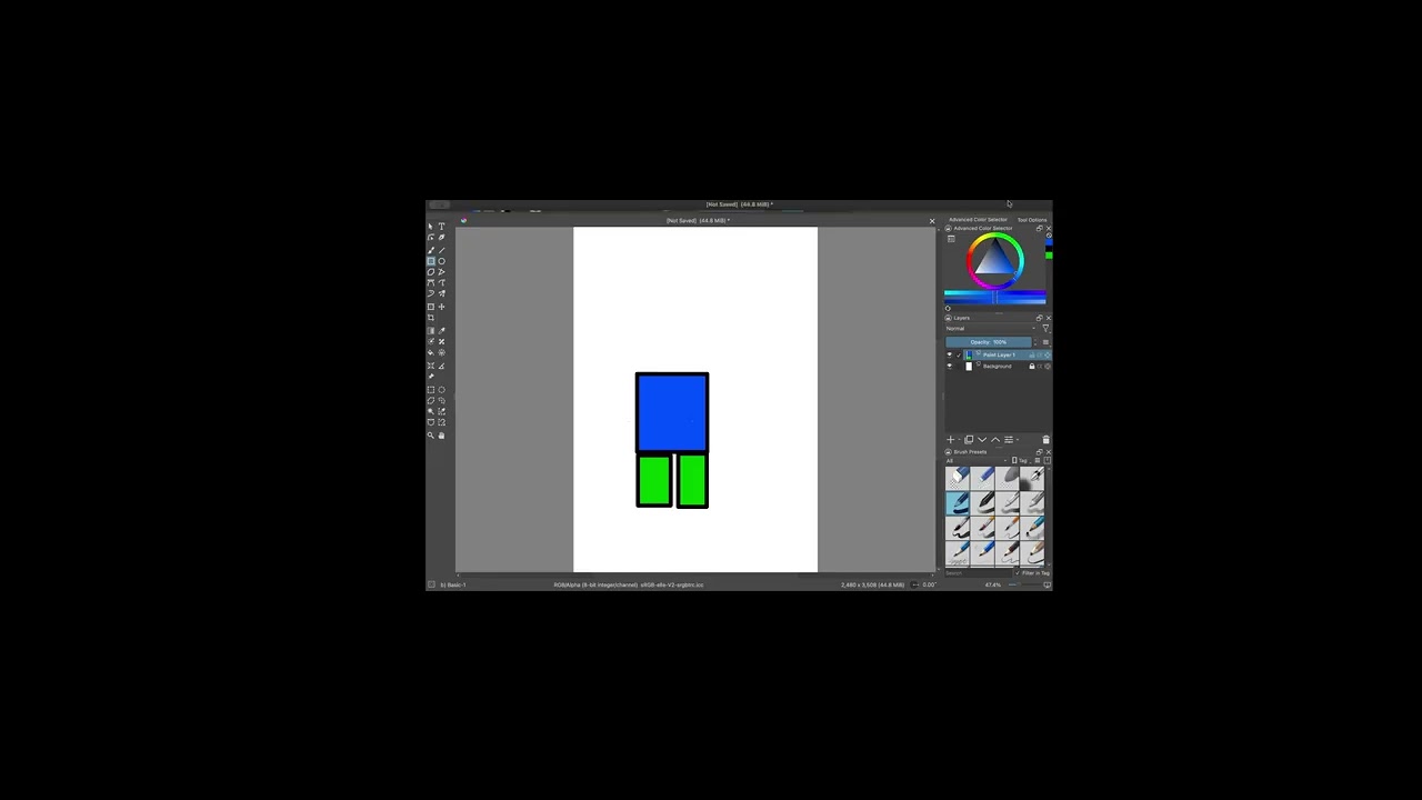 how to draw roblox noob on krita drawing software