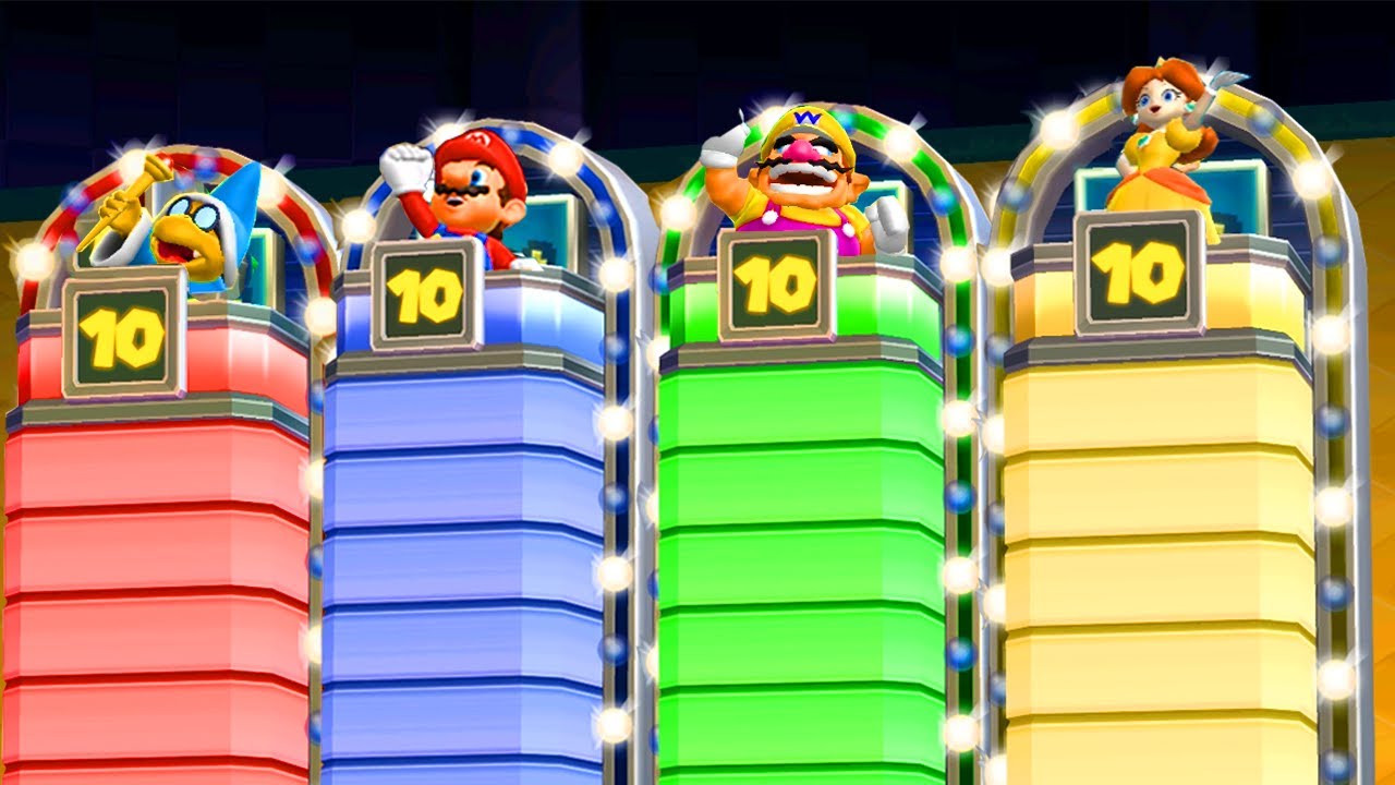 Mario Party 9 Minigames - Mario vs Kamek vs Wario vs Daisy