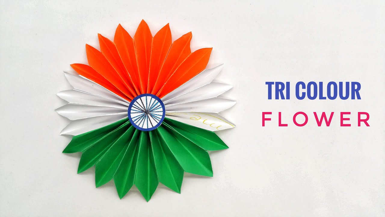 Tri Colour Flower for Independence |Republic day - DIY Tutorial by Paper Folds - 1001