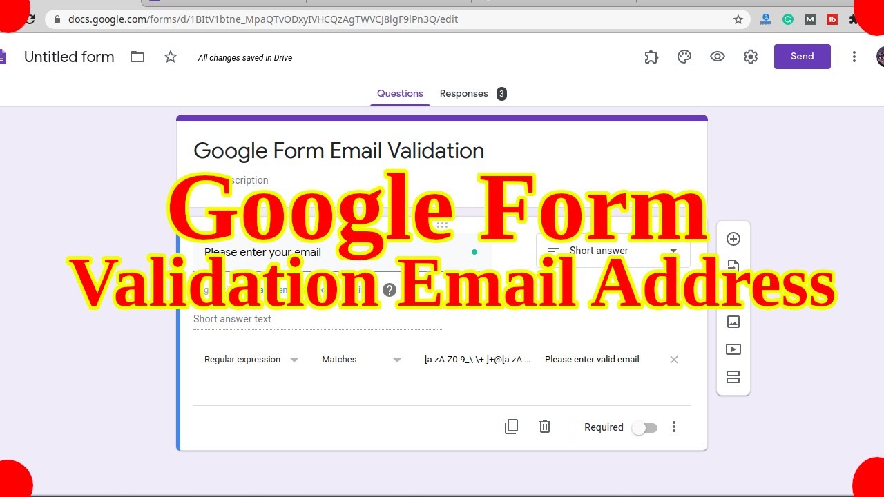 Google Form Validation Email Address | Google Form Training