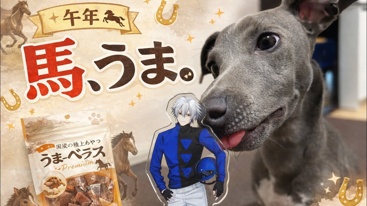 【午年】子犬、初めて馬肉を食べる｜A puppy tries horse meat for the first time