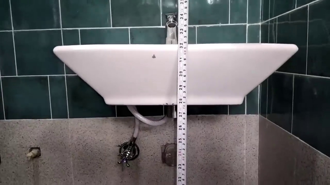 wash basin installation with details