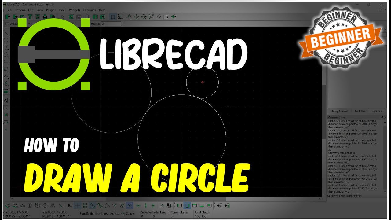 LibreCAD How To Draw A Circle