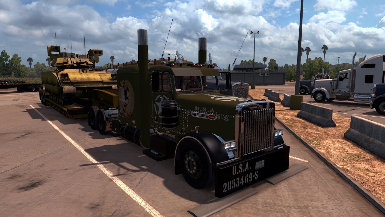 American Truck Simulator Delivering a M2A3 Bradley