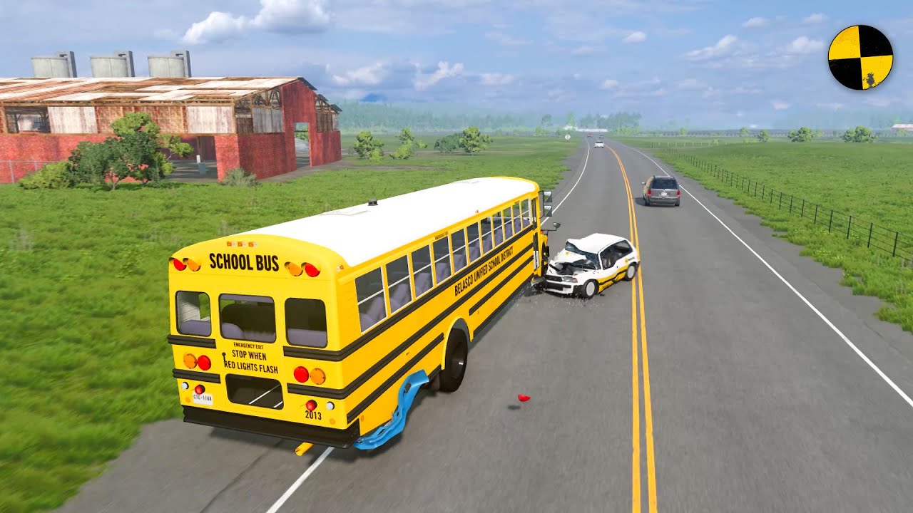 BeamNG.Drive Crazy School Bus Crashes