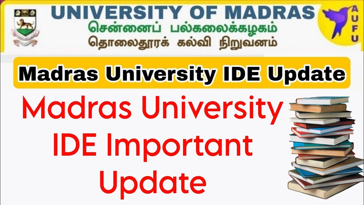 Madras University IDE Important Updates 👍