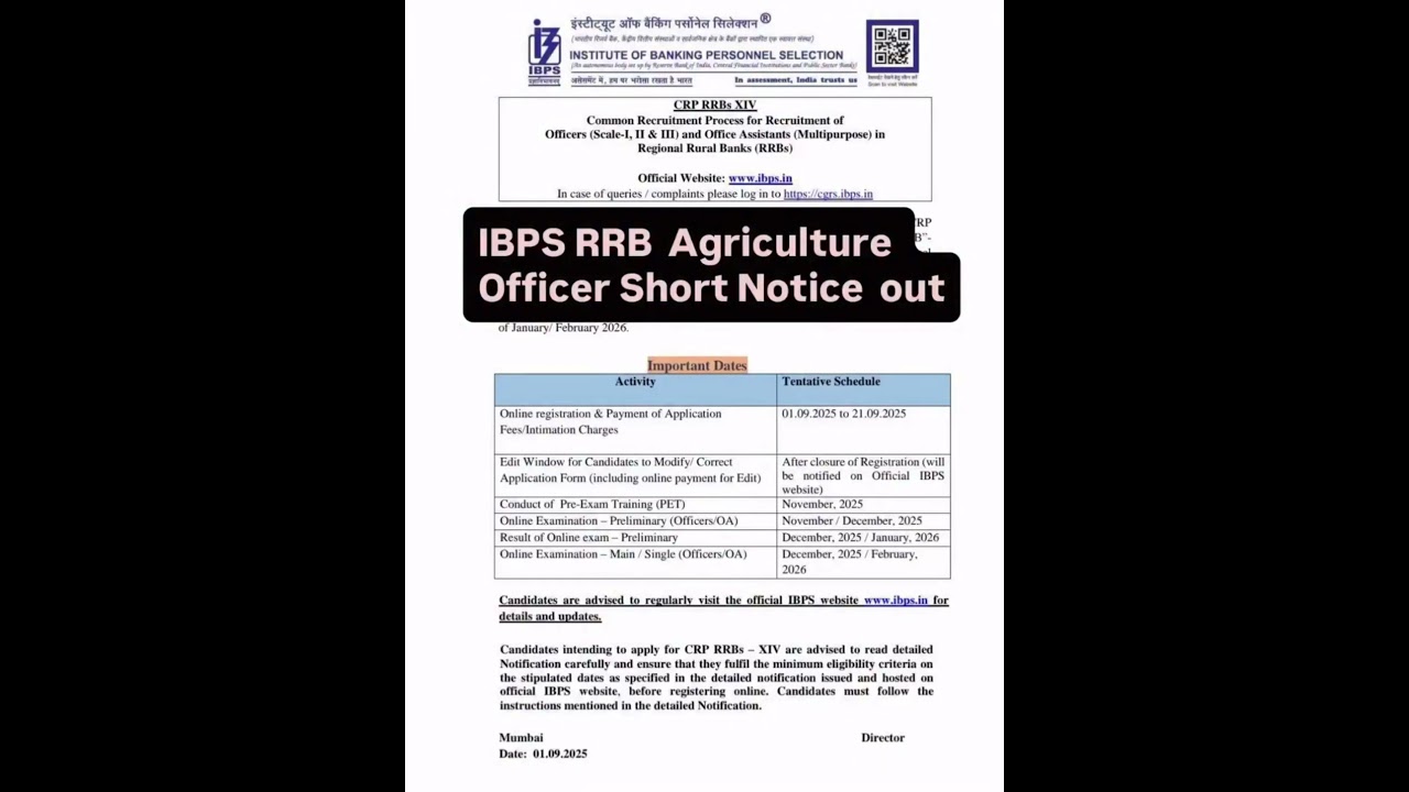IBPS RRB SO notification out 2025 #agricultureadda247 #ibpssoafo #ibps #rrb #rrbso