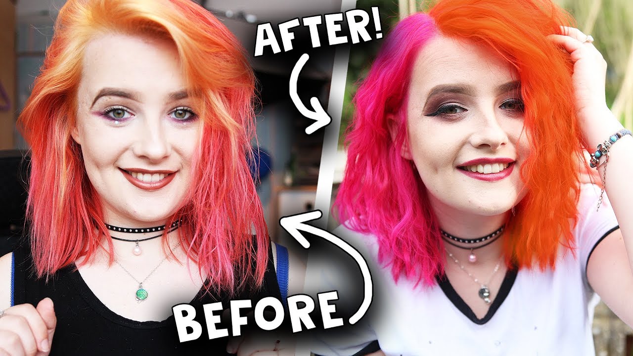 💖🧡 DRAMATIC HAIR CHANGE!! // SPLIT HAIR DYE!! 🧡💖