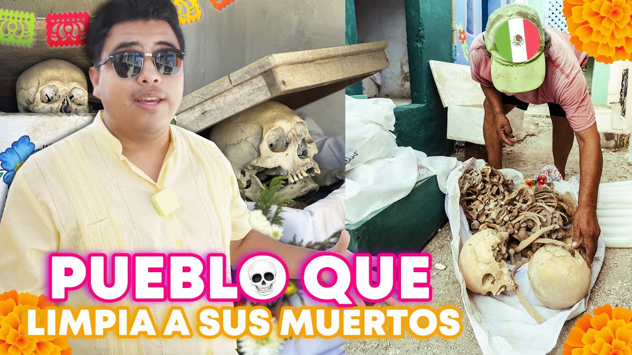 POMUCH CAMPECHE: Limpieza de HUESOS en el CEMENTARIO 🇲🇽 DIA DE MUERTOS 💀Jesús Milán