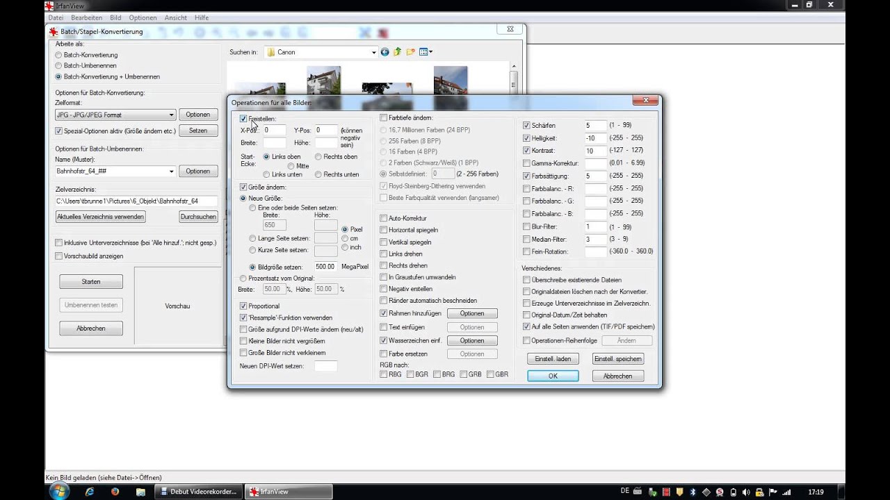 IrfanView Tutorial 4 -  Batch Konvertierung