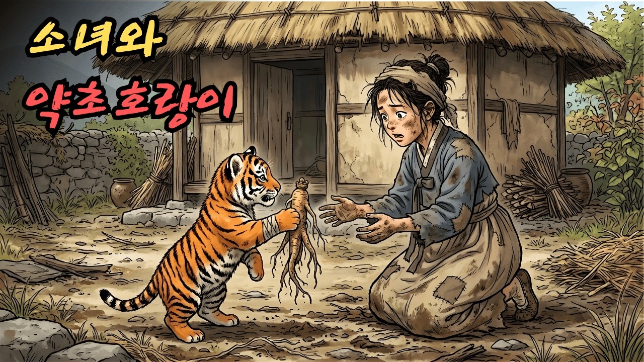 가난한 소녀의 집 문 앞에 항상 귀한 약초를 가져다주는 새끼 호랑이의 미스터리. |민담 |전설 |설화 |옛날이야기 |오디오북