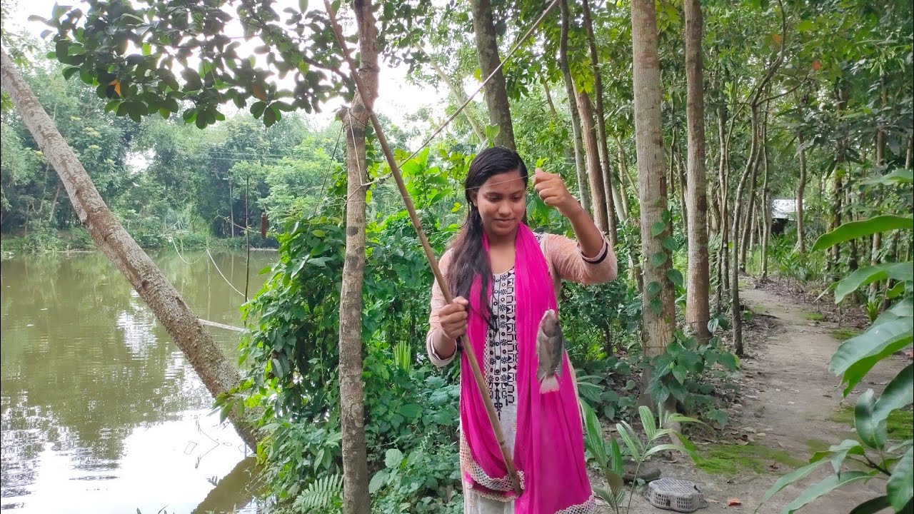 Best hook fishing video | Amazing beautiful girl fishing with hook |