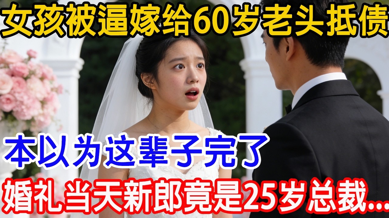 【一口氣看完】被逼嫁給60歲老頭抵債，婚禮當天新郎竟是25歲千億總裁！他當眾宣佈：「誰敢動我岳母一家？」親戚們嚇得跪地求饒！#故事樹洞 #情感故事 #故事頻道 #原創