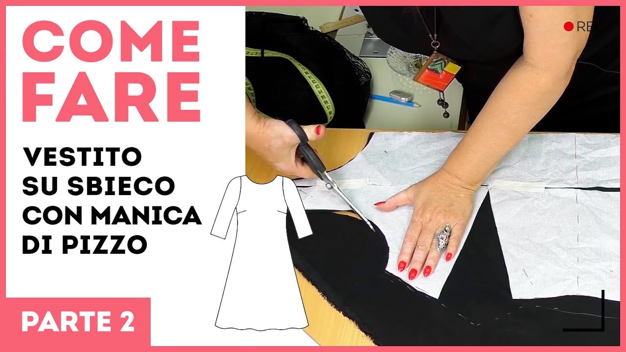 Come fare vestito in sbieco con manica in pizzo. Parte 2