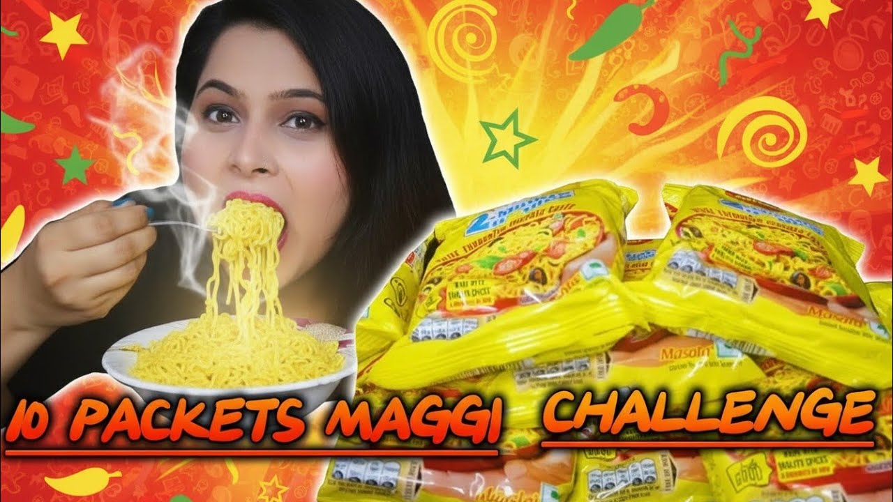 10 PACKETS MAGGI CHALLENGE 🍜 | Spicy & Cheesy Maggi Mukbang ASMR | Dimpy Eats #viral